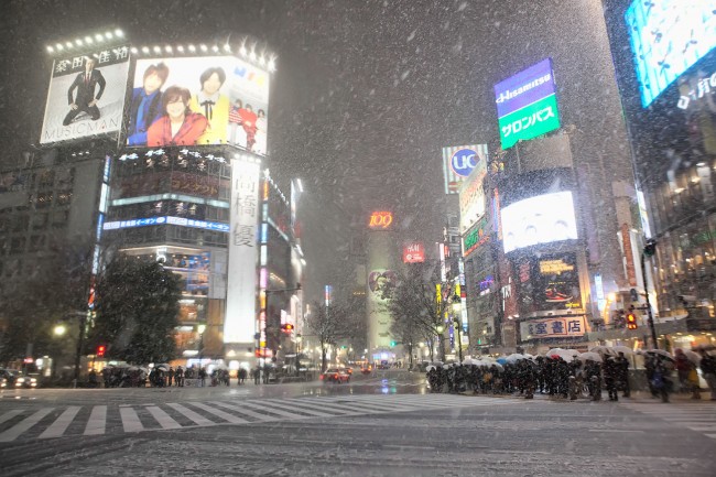 Tokyo-Slammed-With-Historic-Snowfall-650x433